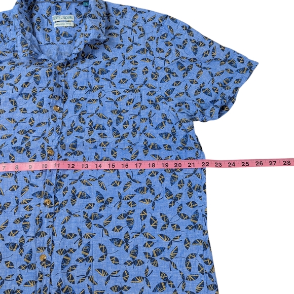 Blue Patterned Men's Shirt - Picture 4 of 4
